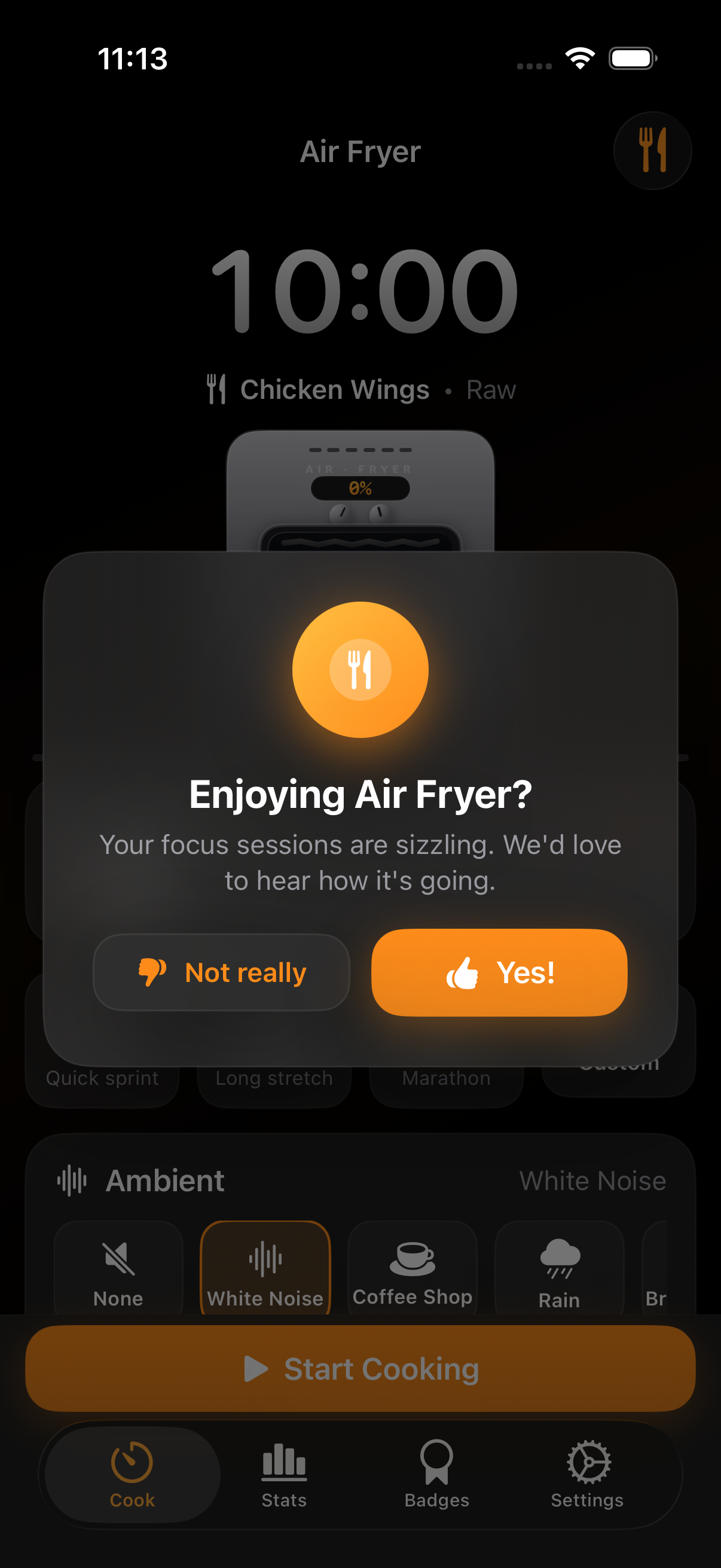 Review prompt — gentle, asks at the right moment